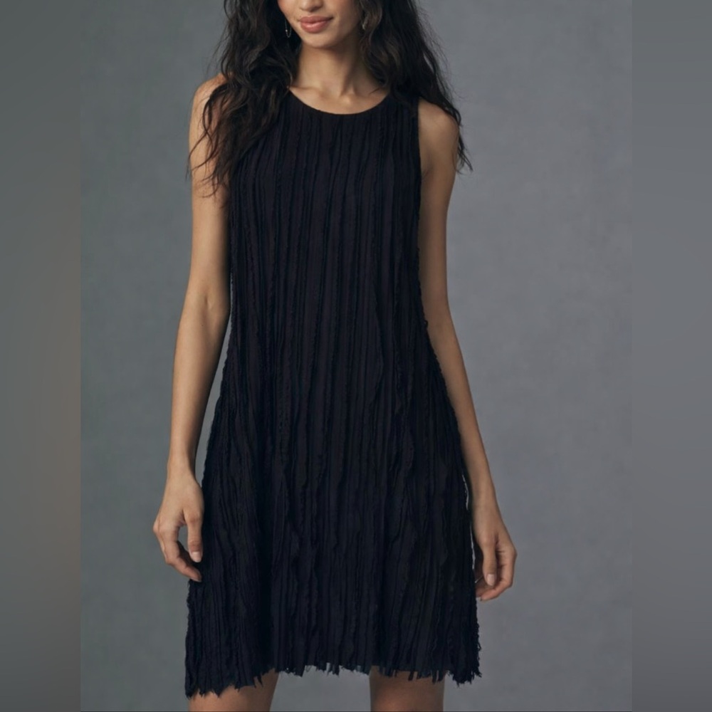 NWT Est. 1946‎ Black Pleated Dress | Sleeveless Textured Shift Dress